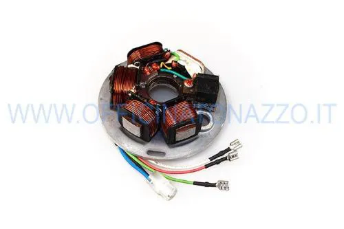Statore elettronico originale Piaggio 497652 a cinque fili per Vespa PX 80-200 senza avviamento elettrico. Sostituisce il 217866.