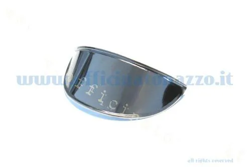 Palpebra cromata per fanale tondo da 130 mm di Vespa PX e PE. Verificare diametro e profilo della cornice prima del montaggio.