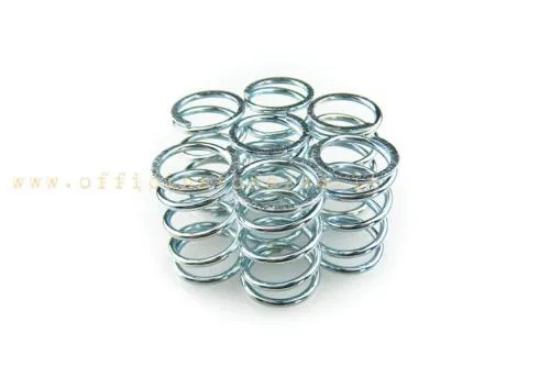 Set Malossi 29 4586 con 7 molle frizione rinforzate, diametro esterno 18,8 mm, per campane originali Vespa e sistemi POWER UP compatibili.
