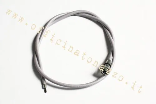 Trasmissione contachilometri CIF 5641-T con ghiera, cavo interno da 2,7 mm e lunghezza guaina circa 990 mm per Vespa PX e PE prima serie.