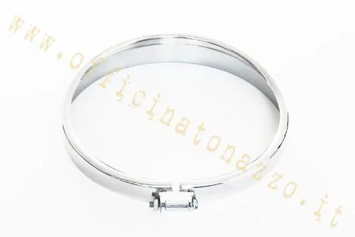Cornice tonda faro CIF 7340-C in metallo cromato per Vespa 50 N, L e R con fanale Ø105 mm. Compatibile con riferimento Piaggio 151731.