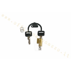 Serratura bloccasterzo CIF 5646 lunga 38,7 mm, con guida da 6 mm e puntale in acciaio, per Vespa 50 R/Special, ET3 e PX/PE.