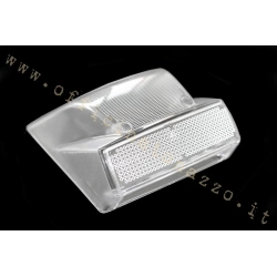 Corpo luminoso posteriore BOSATTA RP200/BI in plastica bianca trasparente, con finestra luce targa, per Vespa PX Millenium e PX freno a disco.