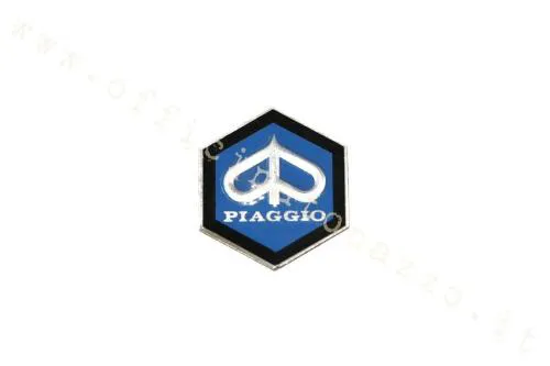 Scudetto Piaggio esagonale CIF 5781 da 42 mm, in alluminio e adesivo, per Vespa GT, GTR, TS, Super, Sprint, Sprint Veloce e Rally.