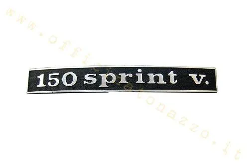 Targhetta posteriore nera e cromata 150 Sprint V. per Vespa 150 Sprint Veloce VLB1T con emblema rettangolare orizzontale. Verificare versione e fori.