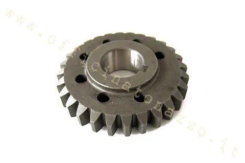 Piñón DRT Z 28 engrana en primaria Z 68 (relación 2,43) dientes rectos para Vespa 50 - Primavera - ET3