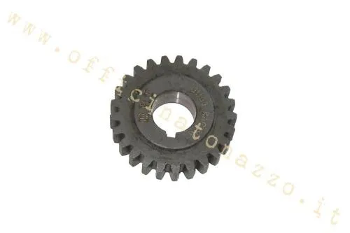 Piñón DRT Z 28 engrana en primaria Z 69 (relación 2,46) dientes rectos para Vespa 50 - Primavera - ET3