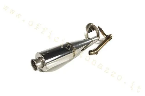 Marmitta Sfera 4T - ZIP 125 - ET4 leader in acciaio lucidato completa di DB Killer