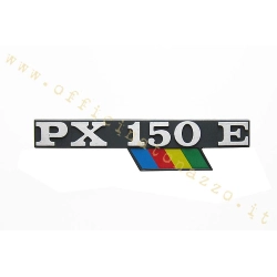 Targhetta cofano CIF 5791 PX 150 E con bandierina per Vespa PX 150 E Arcobaleno ed Elestart. Riferimento Piaggio 189182.