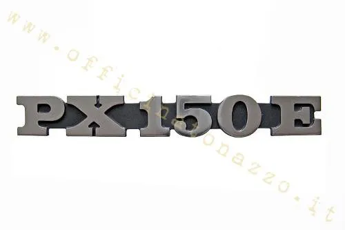 Targhetta laterale CIF 5770-A con scritta PX 150 E per Vespa PX150E VLX1T dal 1981. Equivalente al riferimento Piaggio 194718.