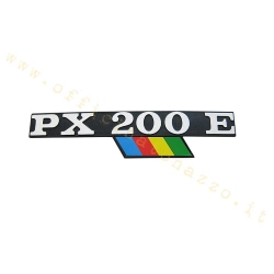 Targhetta cofano "PX 200 E" Arcobaleno con bandierina