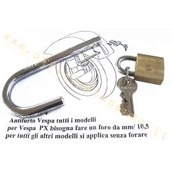 Lucchetto antifurto alla ruota per Vespa 50 - Primavera - ET3 - PX - PK