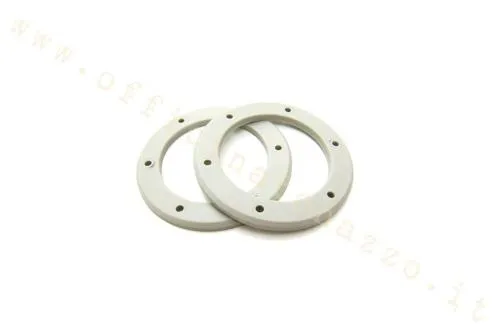 Guarnizione clacson CIF 1920 grigia con bordo smussato per Vespa 50, 90 ed ET3 compatibili. Verificare profilo e sede sullo scudo.