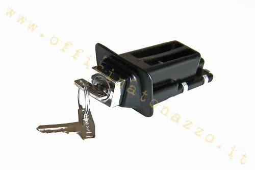 Serratura SIP 31040000 con cilindro ABUS e due chiavi per selle sportive SIP Classic/EVO su Vespa ET3, Primavera, PX e modelli compatibili.