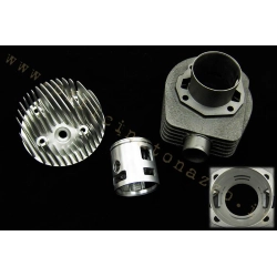 Kit Pinasco 177 cc in ghisa, Ø63 mm e corsa 57 mm, con testa a candela laterale per Vespa Largeframe 125-150 a due travasi.