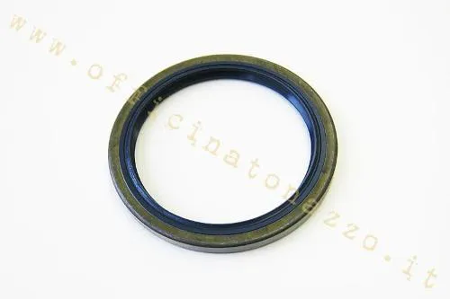 Paraolio anteriore Piaggio 174363, misura 42 x 52 x 4 mm, per piatto portaganasce Vespa P e PX prima serie con perno ruota da 16 mm.