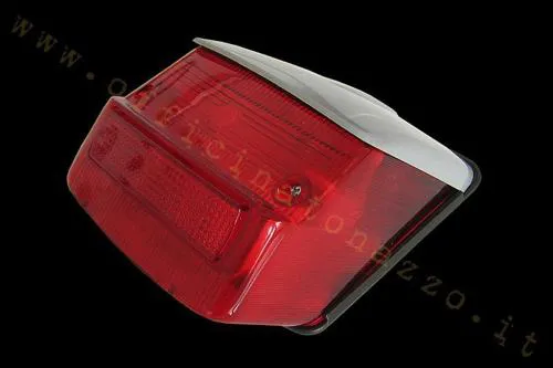 Corpo luminoso rosso con tettuccio grigio per fanale posteriore Vespa GTR, TS, Sprint, Sprint Veloce e Rally 200. Verificare base e fissaggi.