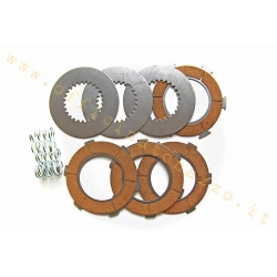 Frizione 4 dischi in sughero Malossi con dischi intermedi e 6 molle rinforzate per Vespa PX 80 - 125 - 150