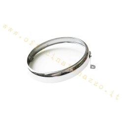 Cornice cromata GRABOR GF825 Ø105 mm con marchio SIEM per fanale anteriore Vespa 150 VL1T Struzzo del 1955.
