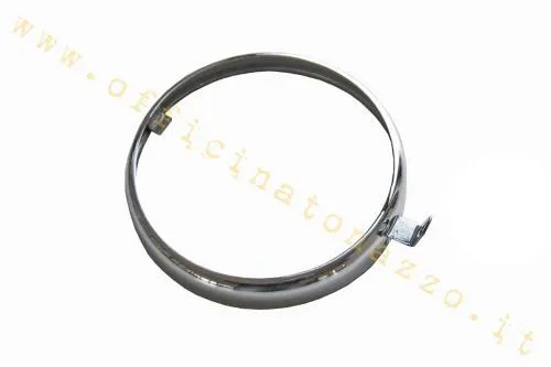 Cornice cromata fanale anteriore con marchio Siem Ø105 per Vespa 125 VN2T
