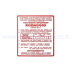 Adesivo Vespa "Rodaggio 5%" - 4 marce rosso