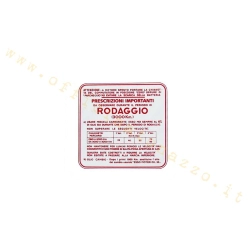 Adesivo Vespa "Rodaggio 6%" - 4 marce, rosso