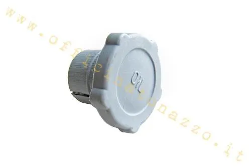 Tappo grigio OIL per il serbatoio del miscelatore separato su Vespa PX Lusso, T5 e Rally compatibili. Riferimento Piaggio 102585 comparativo.