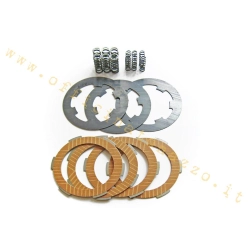Kit Newfren F1179SMR per frizione Vespa PK a 6 molle: 4 dischi al carbonio, 3 intermedi in acciaio e 12 molle rinforzate.