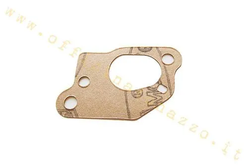 Guarnizione base vaschetta carburatore RMS 100709040 in carta, da montare tra carter motore e vaschetta SI su Vespa PX 125/150, PE 200 Arcobaleno, Rally 200 e Cosa; riferimento comparativo Piaggio 131079.