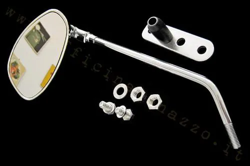 Right or left chrome teardrop rear-view mirror for Vespa