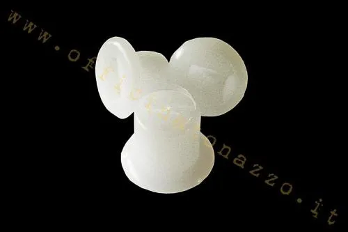 Boccola singola in nylon per la cerniera dello sportello motore Vespa 50, Primavera ed ET3. Riferimento Piaggio comparativo 100408.