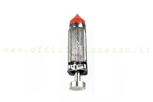 Spillo benzina maggiorato e molleggiato per carburatori Dell'Orto SI Vespa PX/Cosa e serie PHBL, sezione quadrata 4 mm e lunghezza circa 18,5 mm.