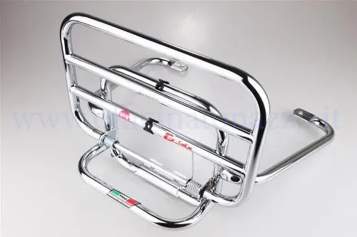 Portaequipajes trasero Faco cromado con abatible para Vespa GTS/GTS Super/GTV/GT 60/GT/GT L 125-300ccm