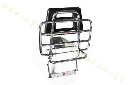 Portapacchi posteriore Faco cromato con schienale per Vespa PX 125 - 151- PX - PE - PX Disco