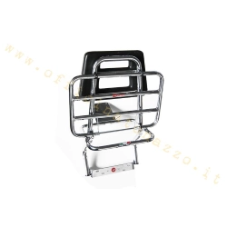 Portapacchi posteriore Faco cromato con schienale per Vespa PX 125 - 151- PX - PE - PX Disco