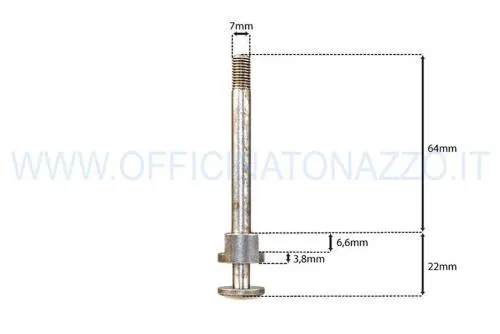 4-speed gear lever stem, stem length 62 mm for Vespa 150 1959-1964 VNA - VBA