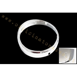 Cornice cromata fanale anteriore con marchio Siem con visiera per Vespa GS160 - VBA - VBB - VNB 3/4/5/6 (cod.rif.originale Piaggio 084489)
