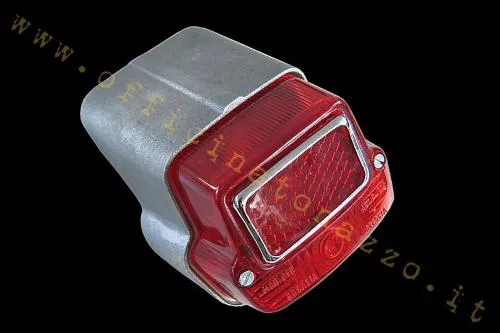 Fanale posteriore SIEM 4543 in metallo con portalampada per Vespa 50 V5A1T prima serie 1963-1964. Rif. GRABOR FP103 e Piaggio 78872.