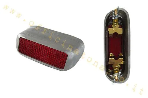 Fanale posteriore SIEM FP107 in metallo con lente rossa e guarnizione, per Vespa 125 VM1T e VU1T 1953. Ricambio SIEM completo.