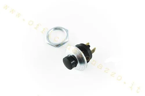 Pulsante massa Grabor 73185 per Vespa Rally 200 VSE1T fino al telaio 0018100. Due Faston da 6,3 mm, montaggio al telaio, equivalente Piaggio 073185.