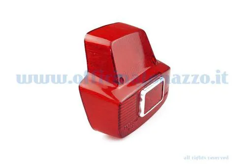 Gemma rossa Bosatta RP208 chiusa sopra per fanale posteriore Vespa Sprint, Super, GT, 180 SS e Rally 180. Solo lente, verificare sagoma e fori.