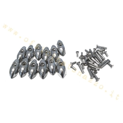 Kit of tips and rivets for footboard strips for Vespa Sprint - Super - Rally - TS - GT - GTR - 160 GS - 180 SS
