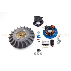 Accensione Parmakit anticipo variabile cono 20 - 1,5 kg con volano ricavato dal pieno per Vespa 50 - 50 Special - ET3 - Primavera - PK 125 S - PK XL - ETS - HP - FL (ventola grigia)