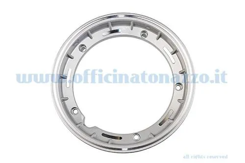 F.A tubeless alloy rim, 2.50x10" metallic grey, for Vespa Cosa, adaptable to Vespa PX (valve and nuts included)