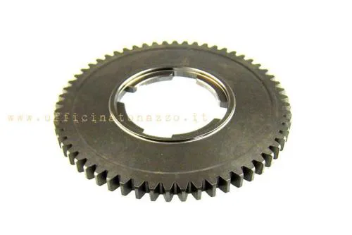 Ingranaggio prima marcia CIF 6519 Z58, diametro 122 mm, per Vespa Smallframe con cambio e crociera da 50 mm compatibili.