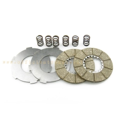 Kit frizione CIF con 2 dischi sughero, 2 intermedi in acciaio e 6 molle per Vespa 98-125 V1T-V15T e V30T-V33T.