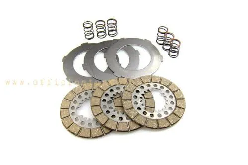 3-disc cork clutch with intermediate discs and 6 springs for Vespa 125 1955-1957 VN1/2T-150 - VL1/2/3T (R.O. 22878) until 1962