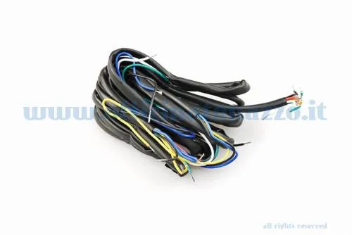 Impianto elettrico completo 6 V per Vespa PX prima serie nella configurazione senza batteria e senza frecce, fornito senza terminali Faston.