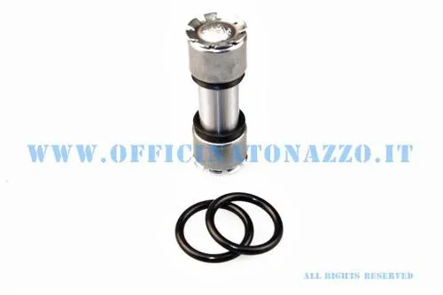 Kit revisione del collegamento fra forcella e braccio oscillante Vespa PX con asse ruota da 20 mm. Perno lungo 56 mm e diametro 16 mm.