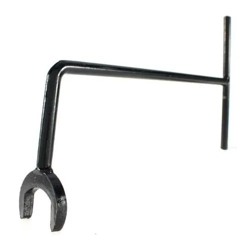 Chiave piegata da 390 mm per il rubinetto benzina di Vespa GS 160, SS 180 e Rally 180/200. Consente di raggiungere il dado interno al serbatoio.
